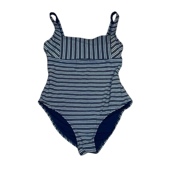 Navy Striped One Piece Swimsuit, XS S - Picture 1 of 9